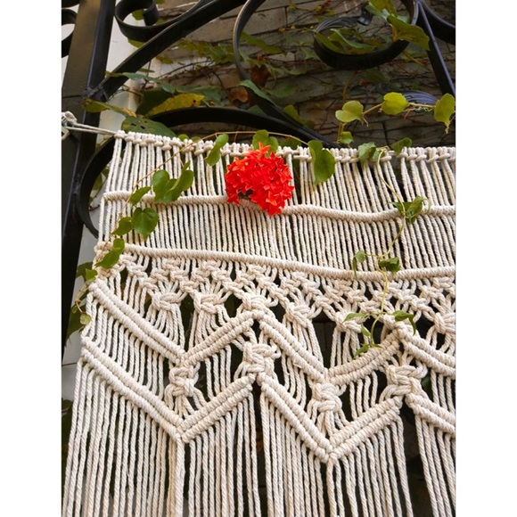 Bohemian Macrame Braided Rope Curtain/Tapestry - Picture 3 of 10